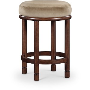 Meridian Furniture,Monette Beige Velvet Counter Stool - 1 of 4