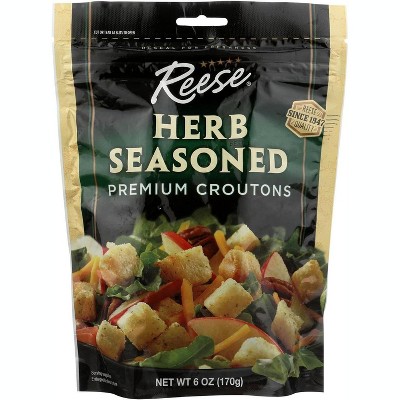 Reese Seasoned Premium Croutons - Case of 12 - 6 oz.