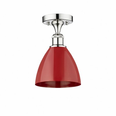 Plymouth Dome - 1 Light Semi-Flush Mount In Industrial Style-11.25 Inches Tall and 7.5 Inches Wide