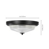 Rennnsan Elestyn 14"W 2-Light Bowl Textured Glass Modern Dimmable Flush Mount in Black - 3 of 4