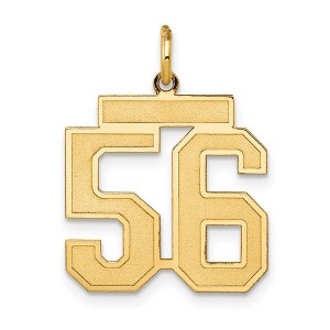 Black Bow Jewelry 14k Yellow Gold, Jersey Collection, Medium Number 56 Pendant - 1 of 4