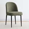 Upholstered Dining Chairs with Linen Blend Fabric and Metal Legs, Modern Armless Side Chairs for Dining Room-Maison Boucle - 2 of 4