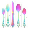 REGALWOVEN Stainless Steel Floral Modern Flatware Cutlery Set Silverware Set 20 Piece - 2 of 4