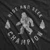Mens Hide And Seek Champion T shirt Funny Bigfoot Tee Humor Cool Graphic Print - Crazy Dog Men's T Shirt - 2 of 4