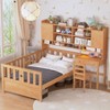 NicBex Twin Size Multifunctional Wood Platform Bed Frame with Practical Storage Bookshelf,Built-in Desk and Matching Chair for Kids/Boys/Girls - 2 of 4