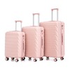 Vynxaria 3-Piece ABS Luggage Set (20"/24"/28") Pink Spinner Wheels Combination Lock Durable Lightweight - 4 of 4
