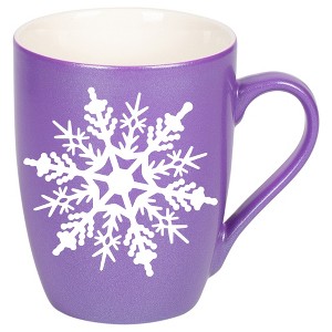Elanze Designs Snowflake Bold Line Passion Purple 10 ounce New Bone China Coffee Cup Mug - 1 of 1