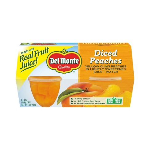 monte del diced cups syrup peaches 4pk fruit light target