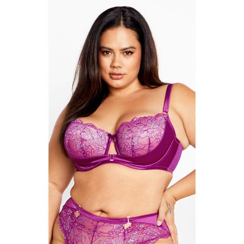 Women's Plus Size Renay Contour Bra - magenta purple | CITY CHIC, 2 of 6
