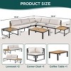 Outdoor 4-Piece Sofa Set, Sofa Set with Side Table and Coffee Table, Sofa with Iron Frame and Polyester Cushions-Coolbibila - 4 of 4