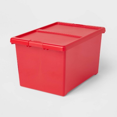 70qt Latching Storage Box Red Tint - Brightroom™