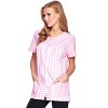 Casual Nights Women's Snap Front Smock Cobbler Woven Scrub Apron Top with Pockets - Blue Plaid - 3X-Large - 2 of 4