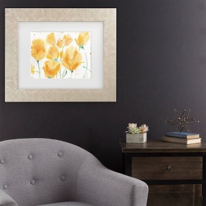 Trademark Fine Art Sheila Golden Yellow Poppy Dream 5 Matted Framed Art - 1 of 4