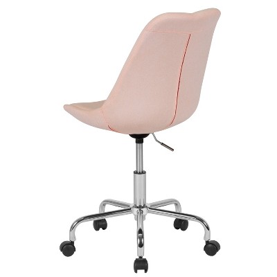 Pink Ergonomic Mid-Back Fabric Swivel Task Chair