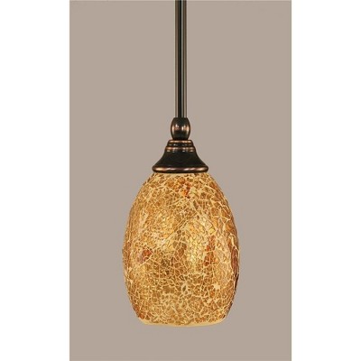 Toltec Lighting Any 1 - Light Pendant in  Black Copper with 5" Gold Fusion Shade