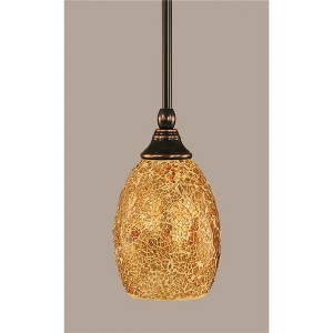 Toltec Lighting Any 1 - Light Pendant in  Black Copper with 5" Gold Fusion Shade - 1 of 1