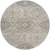 HomeRoots 8' Beige Gold And Denim Blue Round Floral Washable Indoor Outdoor Area Rug - 4 of 4
