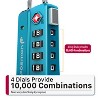 Fosmon 4 Pack TSA Approved Luggage Lock, 4 Digit Combination Lock, Metallic Luggage Cable Lock, TSA Lock for Luggage Suitcase, Black Blue Purple Pink - 3 of 4