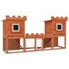 vidaXL Rabbit Hutch Brown Pine wood Large Modular Rabbit Hutch - 2 of 4