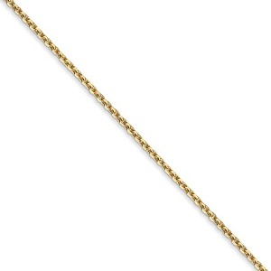 Black Bow Jewelry 1.45mm, 14k Yellow Gold, Diamond Cut Solid Cable Chain Necklace - 1 of 4