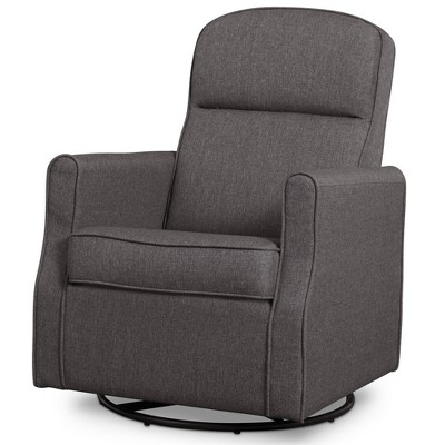 Charcoal Fabric Upholstered Swivel Glider Rocker Chair