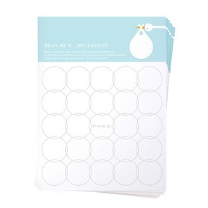 12ct Baby Shower Bingo Game Cards Blue