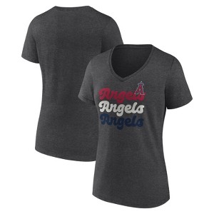 MLB Los Angeles Angels Women's Gray Short Sleeve V-Neck T-Shirt - 1 of 3