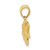 Black Bow Jewelry 14k Yellow Gold Small Polished 2D Alligator Pendant - 2 of 4