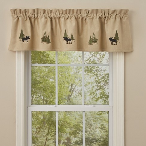 Moose Embroidered Lined Valance 60'' X 14'' : Target