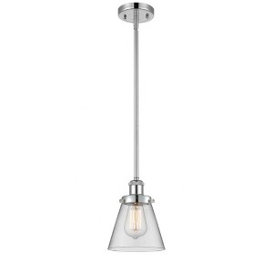 Cone - 1 Light Stem Hung Mini Pendant In Industrial Style-9 Inches Tall and 6 Inches Wide - 1 of 1