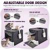 LunaLulinlk purple Upgraded oversized cat litter box with scoop, upgraded adjustable door cat litter box with enlarged drawer - 3 of 4