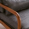 Karl Home High Back Solid Wood Armrest Backrest Iron Frame Linen Indoor Leisure Chair - 2 of 4