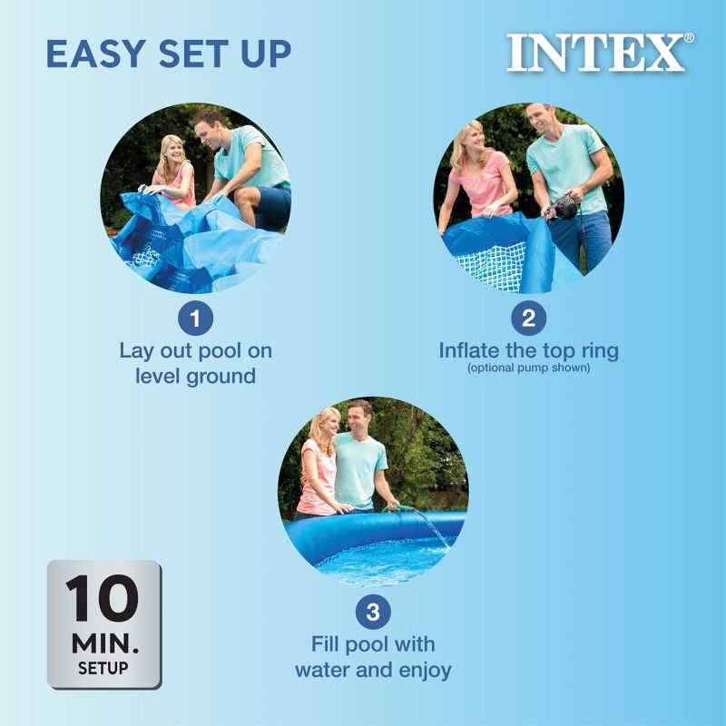 Intex 28110EH Easy Set 8 Foot x 30 Inch Round Inflatable Outdoor Backyard Above Ground Swimming Pool, 639 Gallons of Water, (Pool Only - No Pump)), 6 of 8