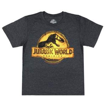 Jurassic Park Boys' Jurassic World Dominion T-Rex Skeleton Logo Dino T-Shirt
