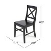 Coolbibila-Accent Chair Wood With Openwork Cross Backrest, Accent Chair Modern Set Of 2, Accent Chair Armless, Farm Dining Room Chairs - 4 of 4