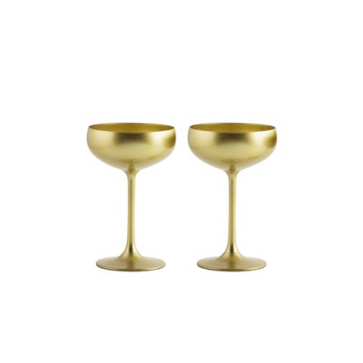 7.8oz 2pk Crystal Olympia Coupe Champagne Glasses Gold - Stolzle