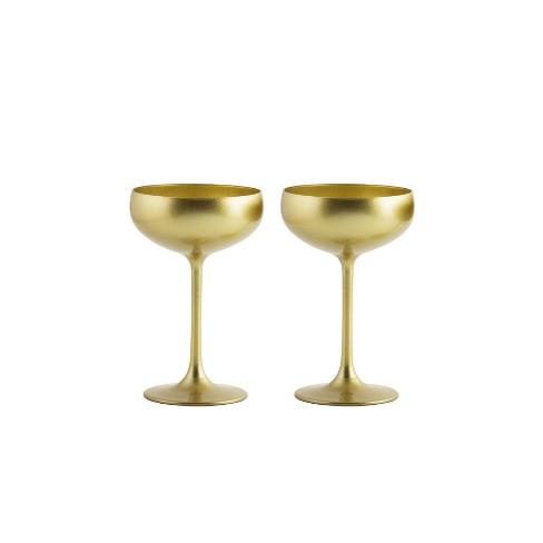8oz 2pk Olympia Martini Glasses Black/Gold - Stolzle Lausitz