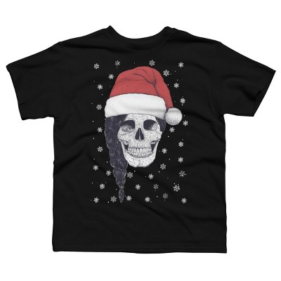 Boy's Design By Humans Christmas skull By kodamorkovkart T-Shirt