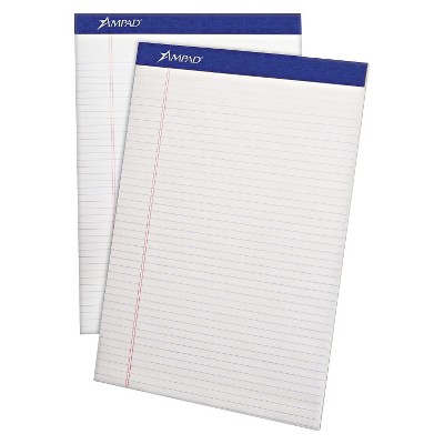 Ampad 8 1/2 x 11 3/4 Writing Pad, Narrow Rule, Micro Perfed- White (50-Sheets, 12pk)