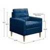 NicBex 1pc Accent Chair Tufted Back Lounge Chair Reading Chair Comfy Chair Arm Chair for Living Room, Blue - 3 of 4