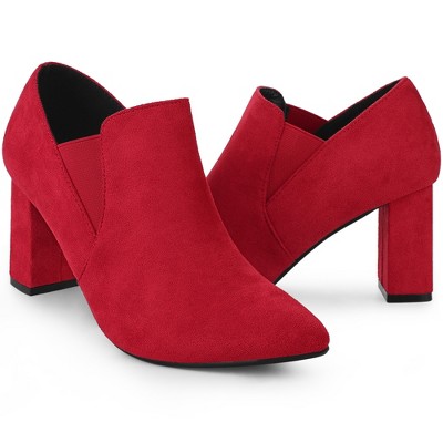 Perphy Women's Pointed Toe Chunky Heels Ankle Booties
