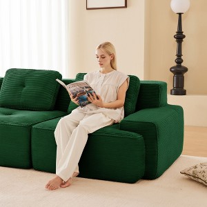 Okak Modern Modular Tufted Design Sectional Loveseat Sofa with Pillows,Deep Seat Sofa Couch for Living Room,Apartment,Guestroom - 1 of 4