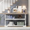 Hommoo 55 inch Long 3 Tier Console Table with Storage Shelves - 2 of 4