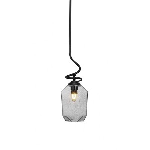 Toltec Lighting Capri 1 - Light Pendant in  Matte Black with 6.25" Smoke Shade - 1 of 1