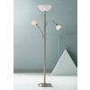 Possini Euro Design Alexei Modern Torchiere Floor Lamp with Side Lights 72" Tall Brushed Nickel White Crackle Glass for Living Room Reading Bedroom - 2 of 4