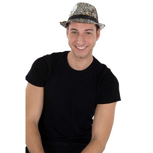Dress Up America Reversible Sequined Fedora Hat for Adults - 1 of 3