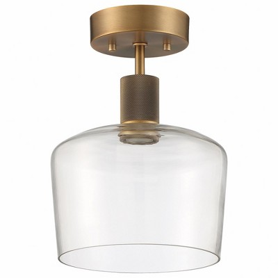 Transitional Antique Brushed Brass LED Globe Light Fixture