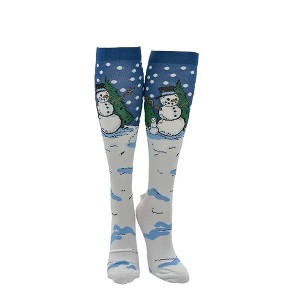 Adult Snowman Funny Cute Christmas Compression Socks For Women And Men - Crazy Dog Compression Socks - 1 of 4