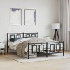 vidaXL Metal Bed Frame with Headboard and Footboard Black 59.1 in.x78.7 in. - 3 of 4