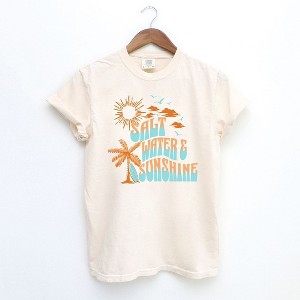 Simply Sage Market Women's Salt Water and Sunshine Short Sleeve Garment Dyed Tee - 1 of 3